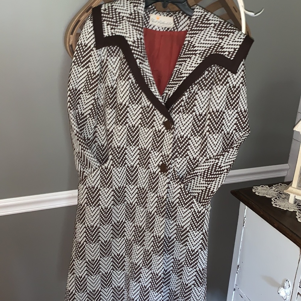 Gorgeous 60’s 70’s RARE vintage long checkered coat - Picture 9 of 15